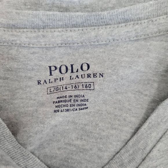 Polo Ralph Lauren Boy's Gray Long Sleeve T-Shirt Size L 14/16 - Picture 4 of 4